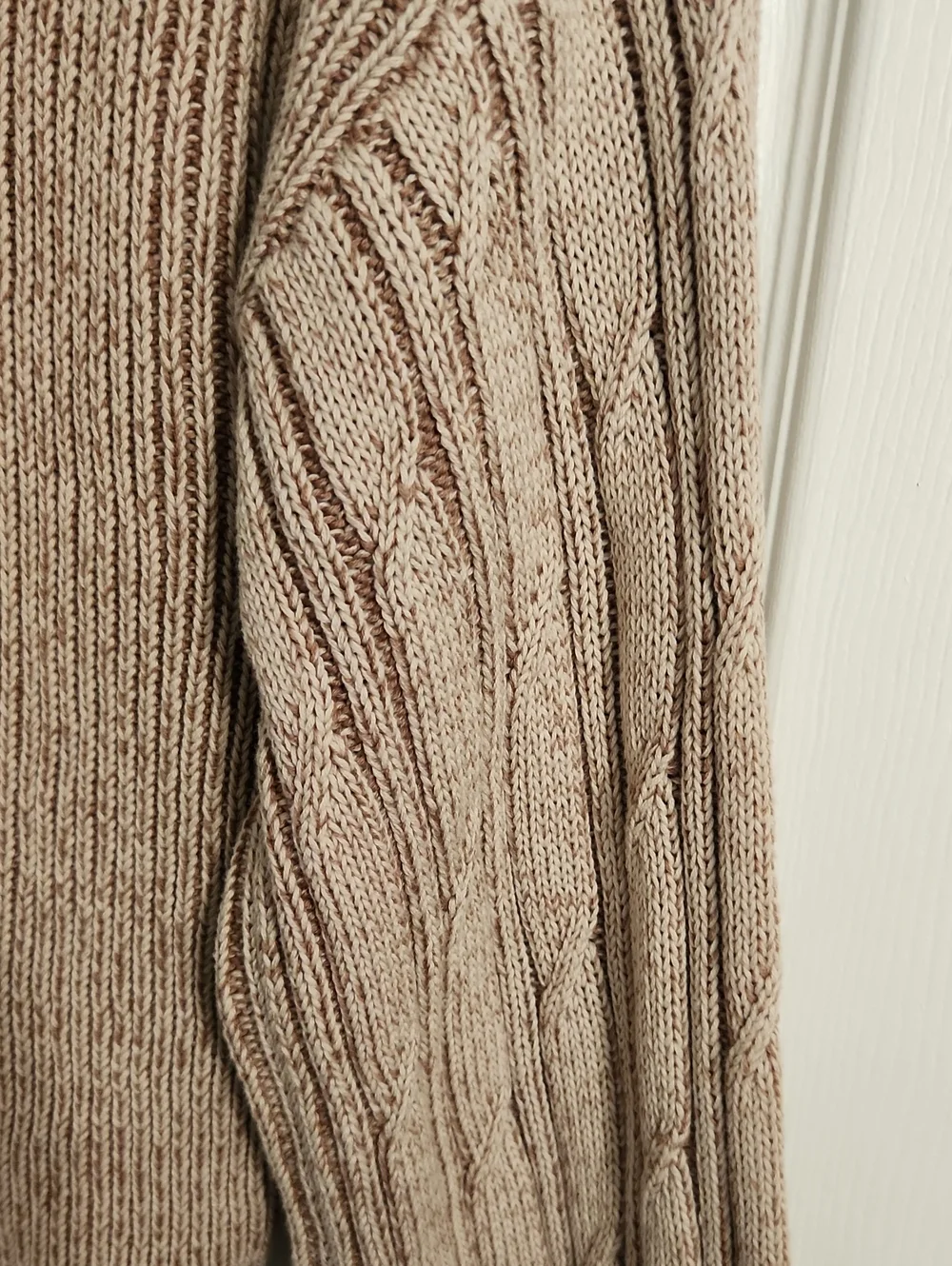 NWOT. Free People When It Rains V-neck Sweater Sz. Medium In Toast Combo